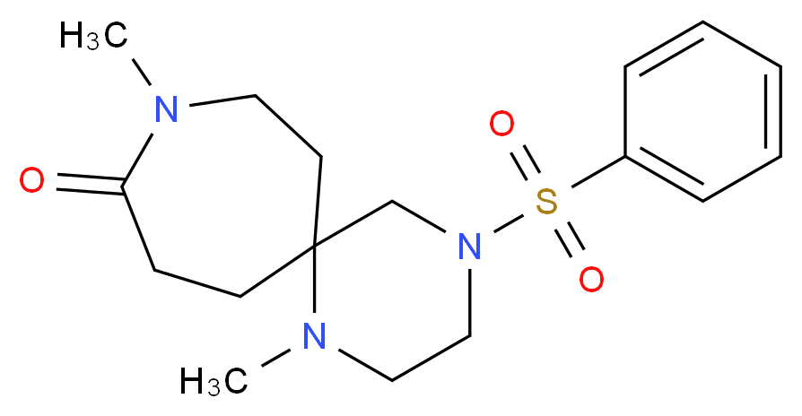 1,9-dimethyl-4-(phenylsulfonyl)-1,4,9-triazaspiro[5.6]dodecan-10-one_Molecular_structure_CAS_)