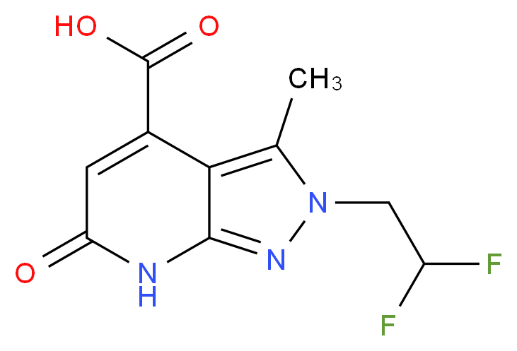 2-(2,2-difluoroethyl)-3-methyl-6-oxo-2H,6H,7H-pyrazolo[3,4-b]pyridine-4-carboxylic acid_Molecular_structure_CAS_)