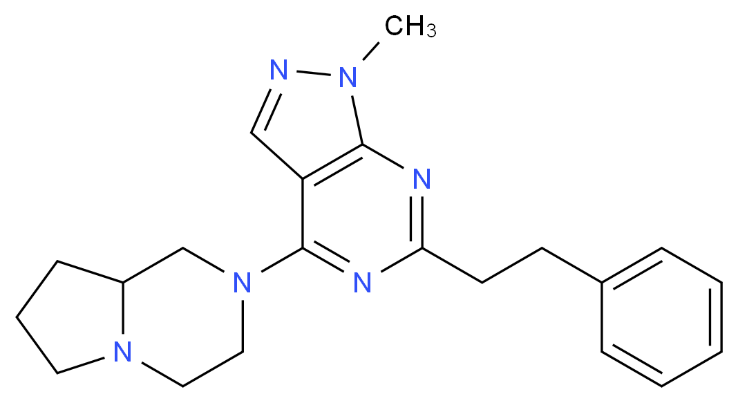 4-(hexahydropyrrolo[1,2-a]pyrazin-2(1H)-yl)-1-methyl-6-(2-phenylethyl)-1H-pyrazolo[3,4-d]pyrimidine_Molecular_structure_CAS_)