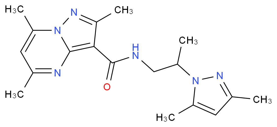 N-[2-(3,5-dimethyl-1H-pyrazol-1-yl)propyl]-2,5,7-trimethylpyrazolo[1,5-a]pyrimidine-3-carboxamide_Molecular_structure_CAS_)
