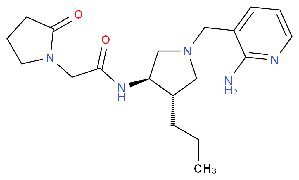 N-{(3R*,4S*)-1-[(2-amino-3-pyridinyl)methyl]-4-propyl-3-pyrrolidinyl}-2-(2-oxo-1-pyrrolidinyl)acetamide_Molecular_structure_CAS_)