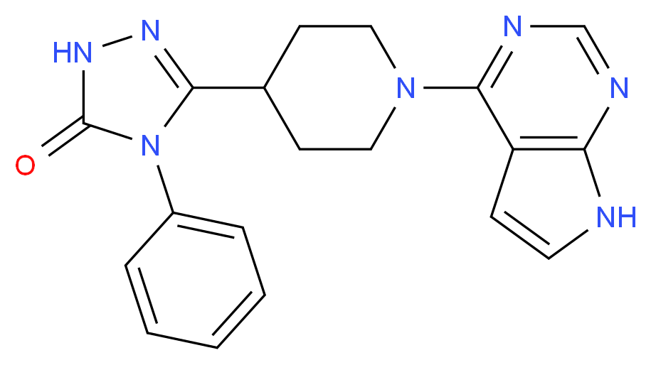 4-phenyl-5-[1-(7H-pyrrolo[2,3-d]pyrimidin-4-yl)piperidin-4-yl]-2,4-dihydro-3H-1,2,4-triazol-3-one_Molecular_structure_CAS_)