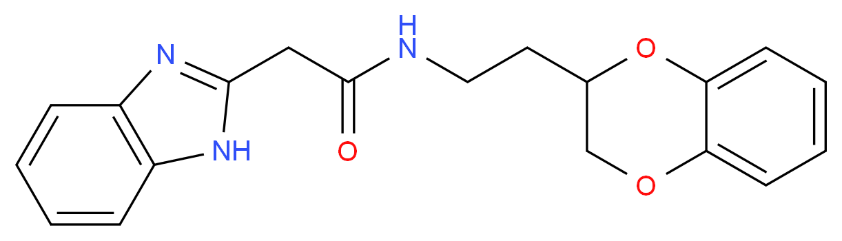 2-(1H-benzimidazol-2-yl)-N-[2-(2,3-dihydro-1,4-benzodioxin-2-yl)ethyl]acetamide_Molecular_structure_CAS_)