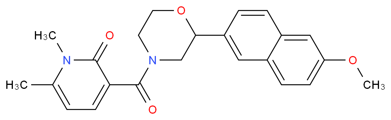 3-{[2-(6-methoxy-2-naphthyl)morpholin-4-yl]carbonyl}-1,6-dimethylpyridin-2(1H)-one_Molecular_structure_CAS_)