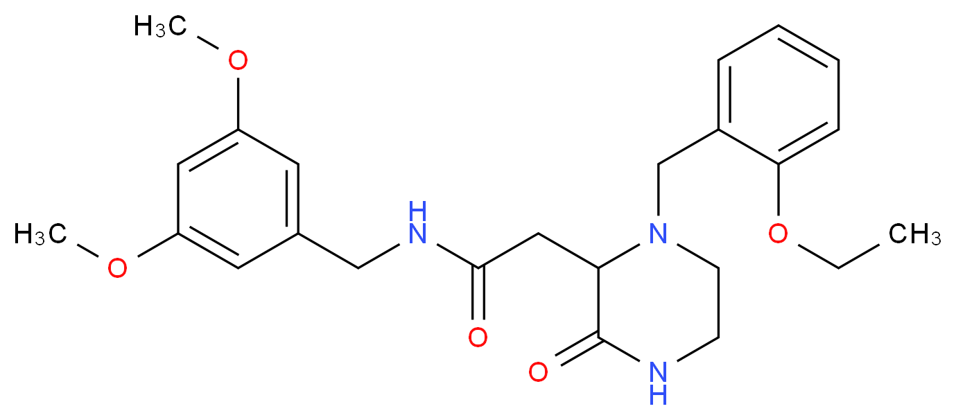 N-(3,5-dimethoxybenzyl)-2-[1-(2-ethoxybenzyl)-3-oxo-2-piperazinyl]acetamide_Molecular_structure_CAS_)