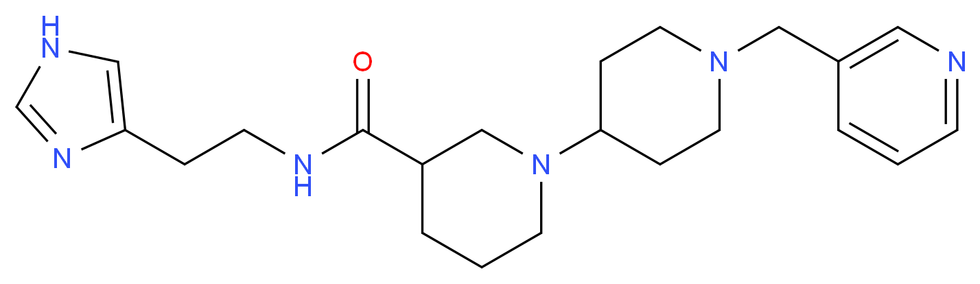 N-[2-(1H-imidazol-4-yl)ethyl]-1'-(pyridin-3-ylmethyl)-1,4'-bipiperidine-3-carboxamide_Molecular_structure_CAS_)