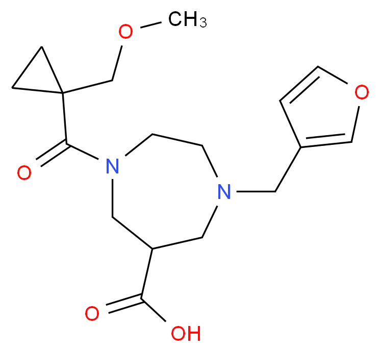 1-(3-furylmethyl)-4-{[1-(methoxymethyl)cyclopropyl]carbonyl}-1,4-diazepane-6-carboxylic acid_Molecular_structure_CAS_)