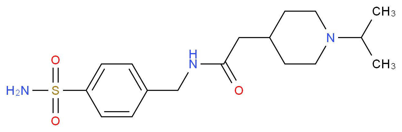N-[4-(aminosulfonyl)benzyl]-2-(1-isopropylpiperidin-4-yl)acetamide_Molecular_structure_CAS_)
