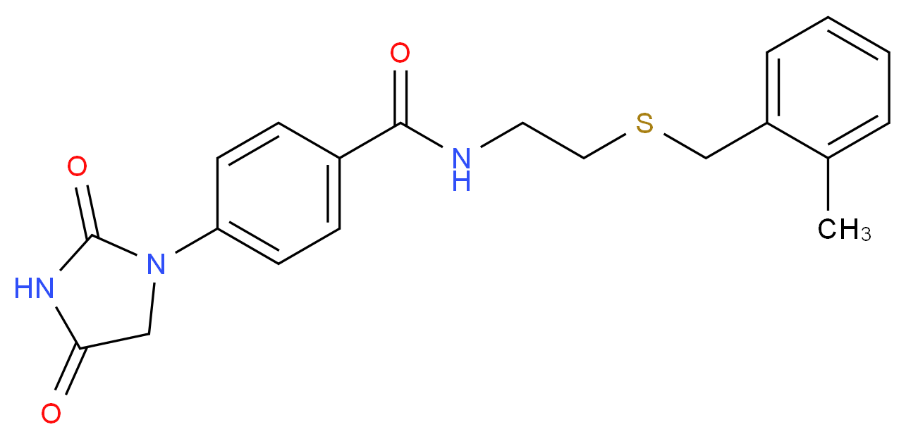 4-(2,4-dioxo-1-imidazolidinyl)-N-{2-[(2-methylbenzyl)thio]ethyl}benzamide_Molecular_structure_CAS_)