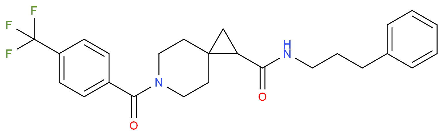N-(3-phenylpropyl)-6-[4-(trifluoromethyl)benzoyl]-6-azaspiro[2.5]octane-1-carboxamide_Molecular_structure_CAS_)