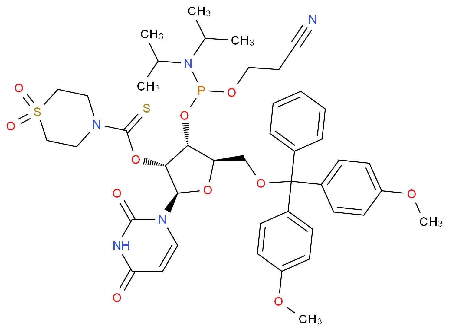 DMT-2′O-TC-rU Phosphoramidite_Molecular_structure_CAS_)
