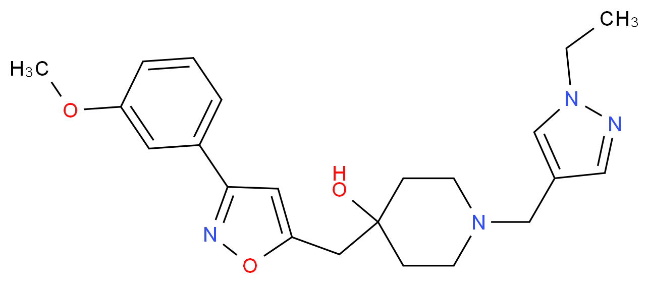 1-[(1-ethyl-1H-pyrazol-4-yl)methyl]-4-{[3-(3-methoxyphenyl)-5-isoxazolyl]methyl}-4-piperidinol_Molecular_structure_CAS_)