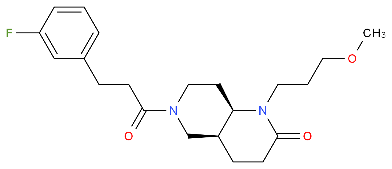 (4aS*,8aR*)-6-[3-(3-fluorophenyl)propanoyl]-1-(3-methoxypropyl)octahydro-1,6-naphthyridin-2(1H)-one_Molecular_structure_CAS_)