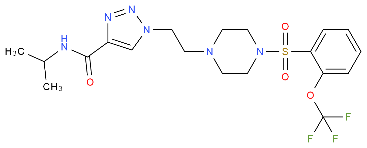 N-isopropyl-1-[2-(4-{[2-(trifluoromethoxy)phenyl]sulfonyl}-1-piperazinyl)ethyl]-1H-1,2,3-triazole-4-carboxamide_Molecular_structure_CAS_)