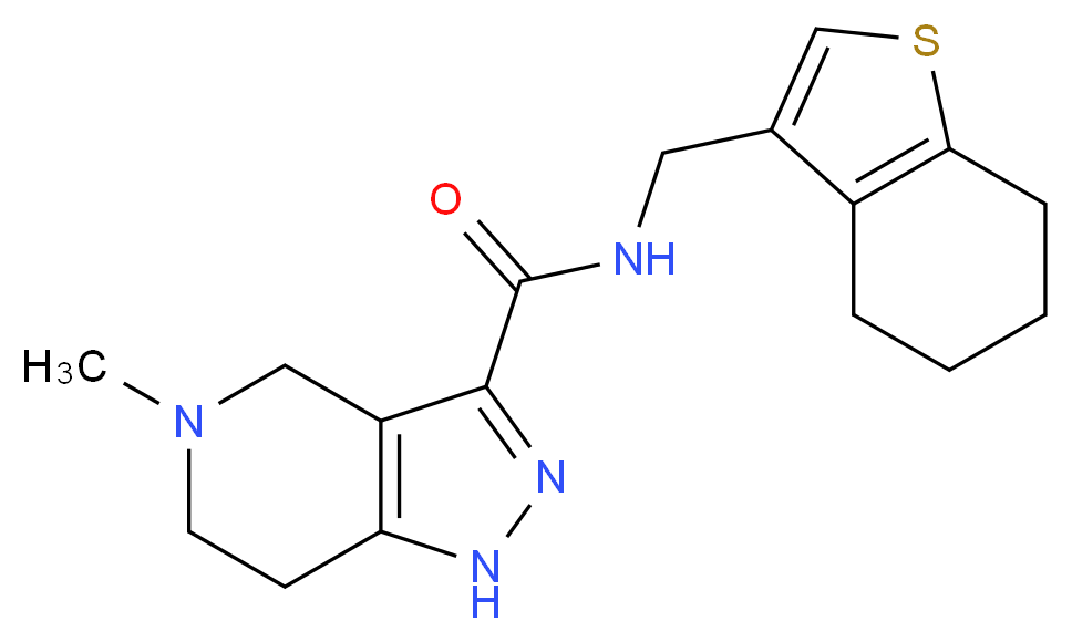 5-methyl-N-(4,5,6,7-tetrahydro-1-benzothien-3-ylmethyl)-4,5,6,7-tetrahydro-1H-pyrazolo[4,3-c]pyridine-3-carboxamide_Molecular_structure_CAS_)