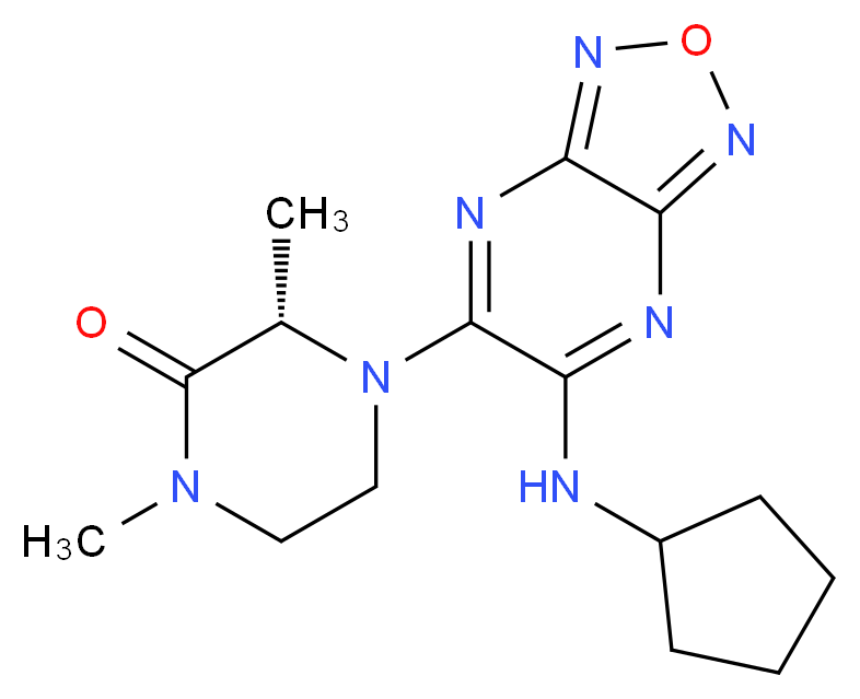 (3S*)-4-[6-(cyclopentylamino)[1,2,5]oxadiazolo[3,4-b]pyrazin-5-yl]-1,3-dimethyl-2-piperazinone_Molecular_structure_CAS_)