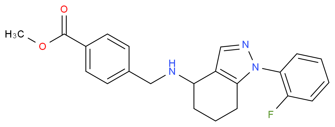 methyl 4-({[1-(2-fluorophenyl)-4,5,6,7-tetrahydro-1H-indazol-4-yl]amino}methyl)benzoate_Molecular_structure_CAS_)