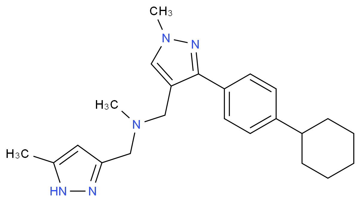 1-[3-(4-cyclohexylphenyl)-1-methyl-1H-pyrazol-4-yl]-N-methyl-N-[(5-methyl-1H-pyrazol-3-yl)methyl]methanamine_Molecular_structure_CAS_)