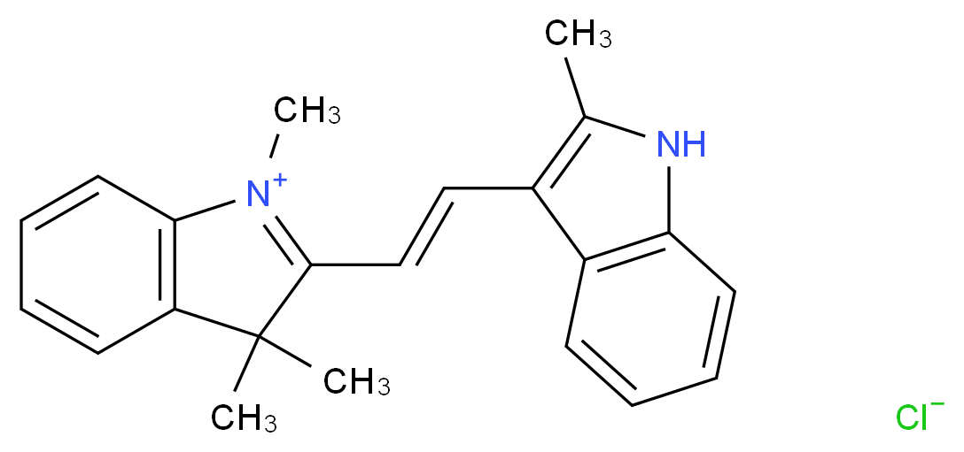 (E)-1,3,3-trimethyl-2-(2-(2-methyl-1H-indol-3-yl)vinyl)-3H-indol-1-ium chloride_Molecular_structure_CAS_)