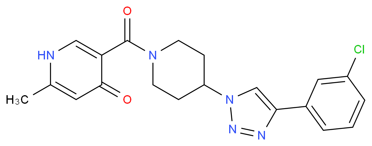 5-({4-[4-(3-chlorophenyl)-1H-1,2,3-triazol-1-yl]-1-piperidinyl}carbonyl)-2-methyl-4(1H)-pyridinone_Molecular_structure_CAS_)