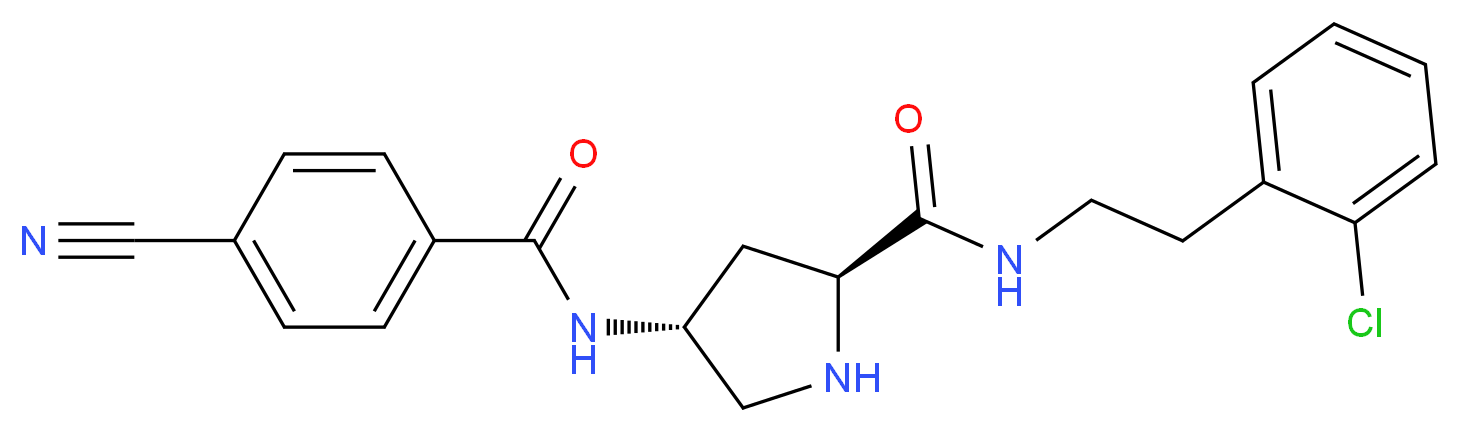 (2S,4R)-N-[2-(2-chlorophenyl)ethyl]-4-[(4-cyanobenzoyl)amino]pyrrolidine-2-carboxamide_Molecular_structure_CAS_)