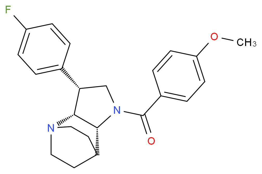 (3R*,3aR*,7aR*)-3-(4-fluorophenyl)-1-(4-methoxybenzoyl)octahydro-4,7-ethanopyrrolo[3,2-b]pyridine_Molecular_structure_CAS_)