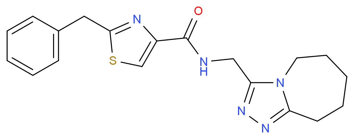 2-benzyl-N-(6,7,8,9-tetrahydro-5H-[1,2,4]triazolo[4,3-a]azepin-3-ylmethyl)-1,3-thiazole-4-carboxamide_Molecular_structure_CAS_)