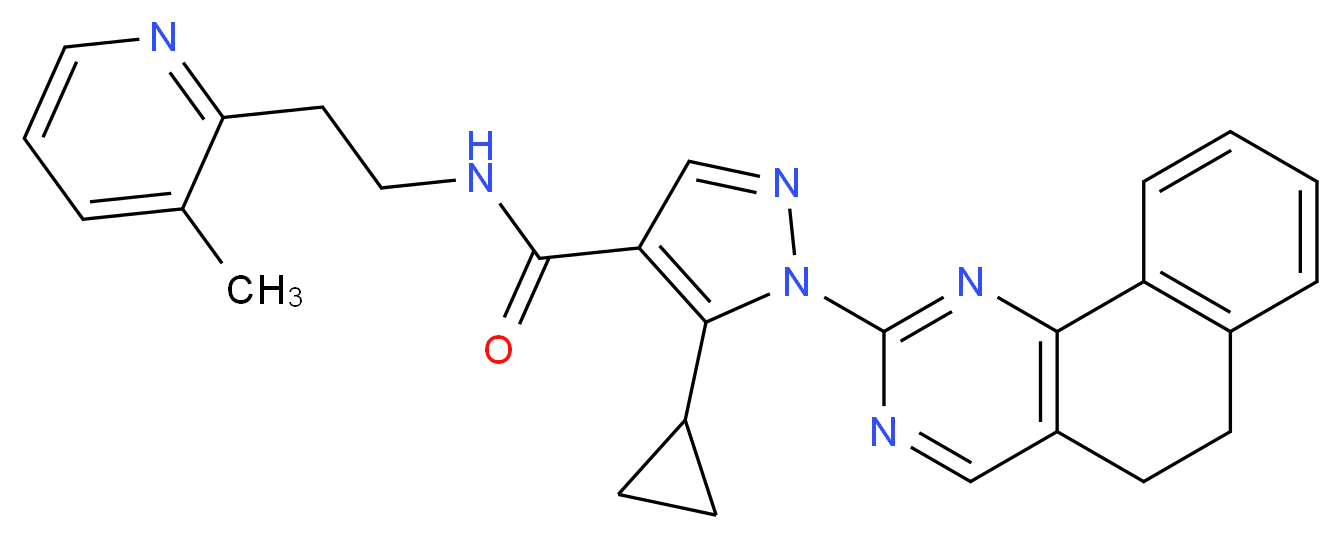 5-cyclopropyl-1-(5,6-dihydrobenzo[h]quinazolin-2-yl)-N-[2-(3-methyl-2-pyridinyl)ethyl]-1H-pyrazole-4-carboxamide_Molecular_structure_CAS_)