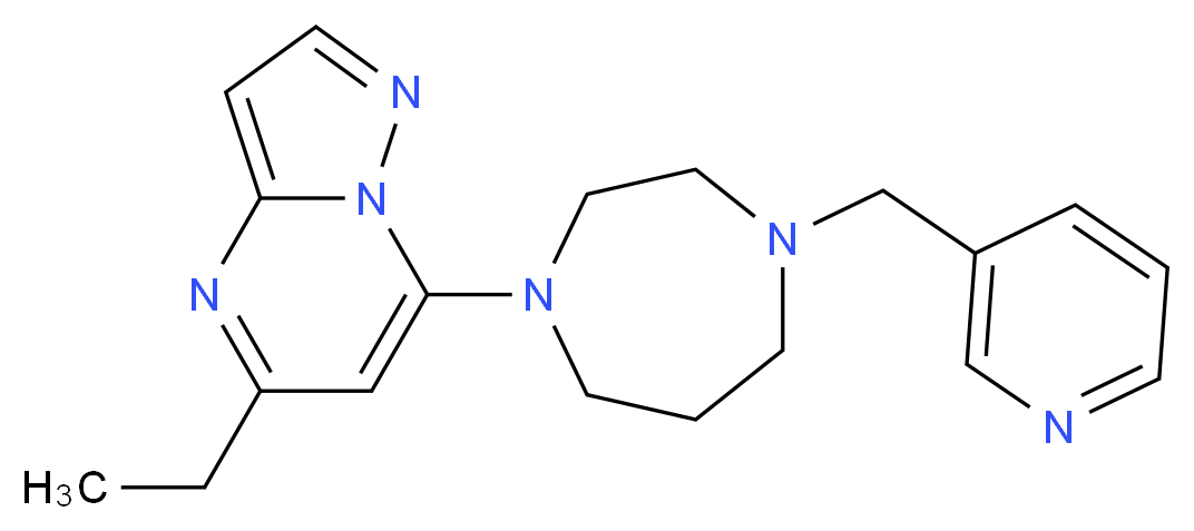 5-ethyl-7-[4-(pyridin-3-ylmethyl)-1,4-diazepan-1-yl]pyrazolo[1,5-a]pyrimidine_Molecular_structure_CAS_)