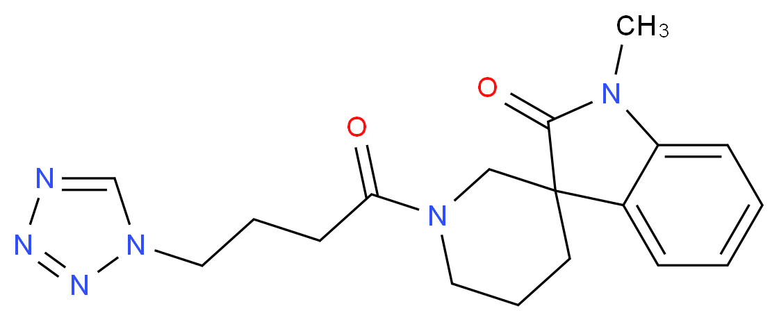 1-methyl-1'-[4-(1H-tetrazol-1-yl)butanoyl]spiro[indole-3,3'-piperidin]-2(1H)-one_Molecular_structure_CAS_)