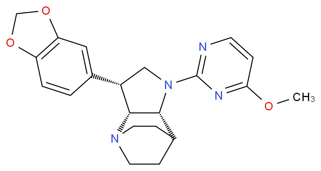 (3R*,3aR*,7aR*)-3-(1,3-benzodioxol-5-yl)-1-(4-methoxypyrimidin-2-yl)octahydro-4,7-ethanopyrrolo[3,2-b]pyridine_Molecular_structure_CAS_)