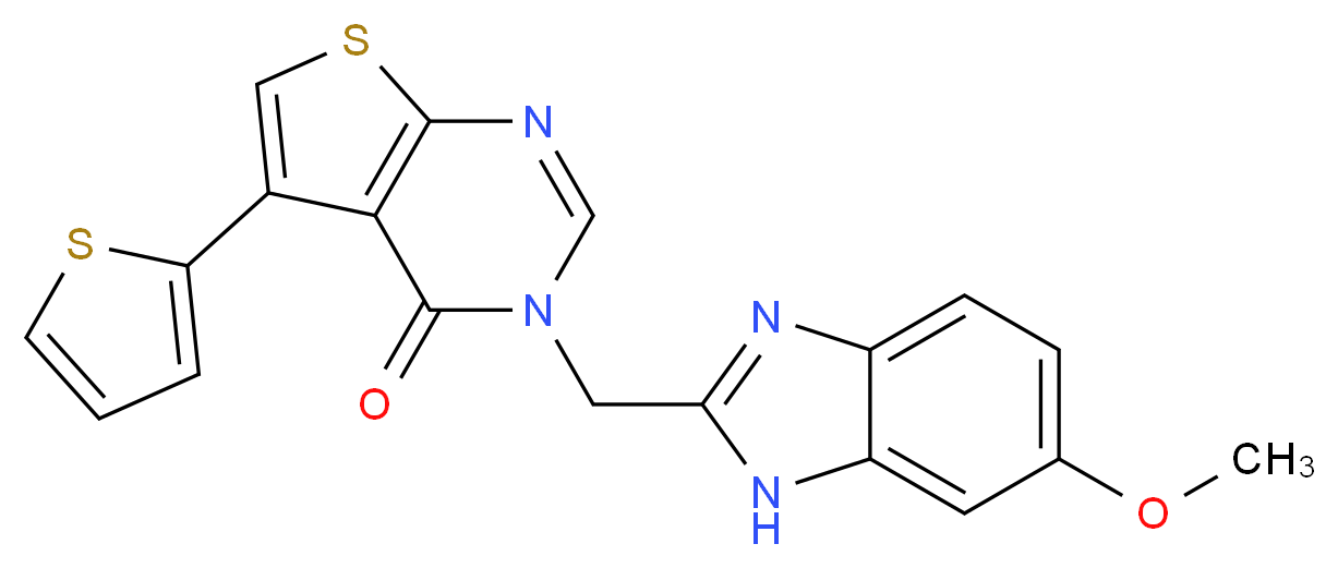 3-[(6-methoxy-1H-benzimidazol-2-yl)methyl]-5-(2-thienyl)thieno[2,3-d]pyrimidin-4(3H)-one_Molecular_structure_CAS_)