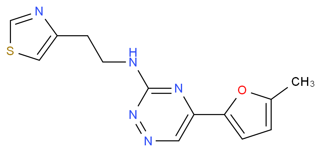 5-(5-methyl-2-furyl)-N-[2-(1,3-thiazol-4-yl)ethyl]-1,2,4-triazin-3-amine_Molecular_structure_CAS_)