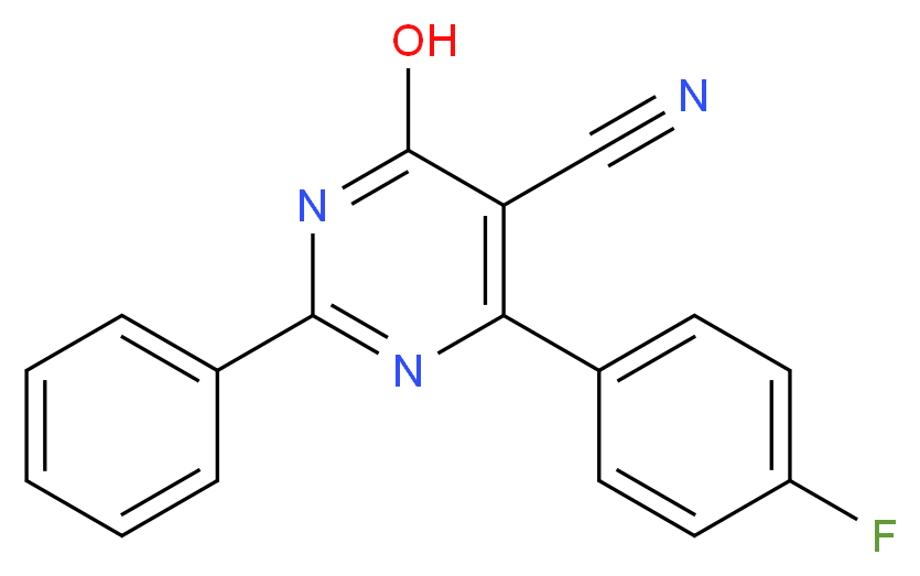 4-(4-Fluorophenyl)-6-hydroxy-2-phenyl-5-pyrimidinecarbonitrile_Molecular_structure_CAS_)