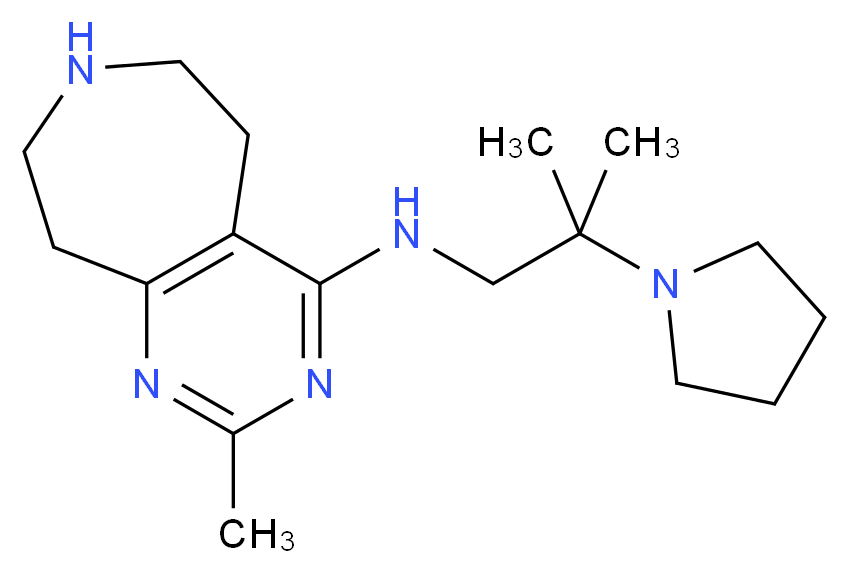 2-methyl-N-(2-methyl-2-pyrrolidin-1-ylpropyl)-6,7,8,9-tetrahydro-5H-pyrimido[4,5-d]azepin-4-amine_Molecular_structure_CAS_)