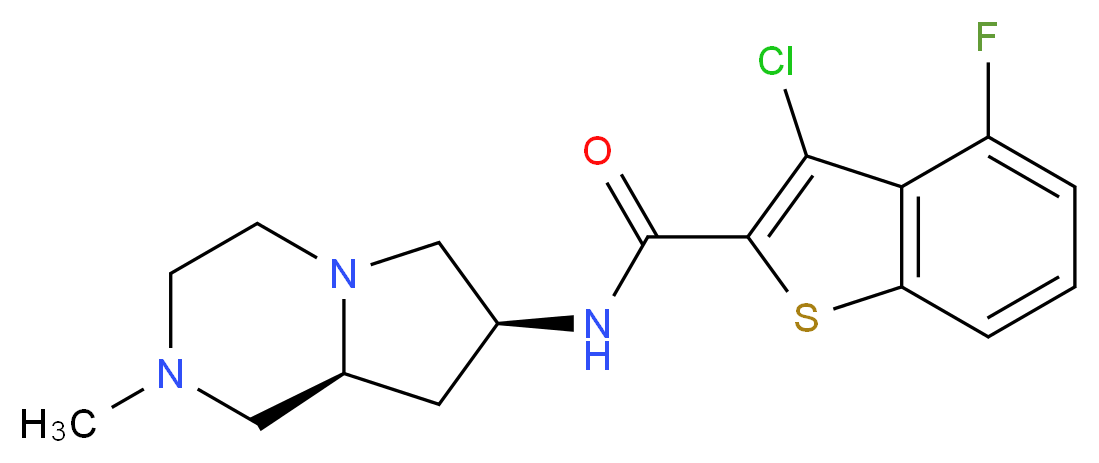 3-chloro-4-fluoro-N-[(7S,8aS)-2-methyloctahydropyrrolo[1,2-a]pyrazin-7-yl]-1-benzothiophene-2-carboxamide_Molecular_structure_CAS_)
