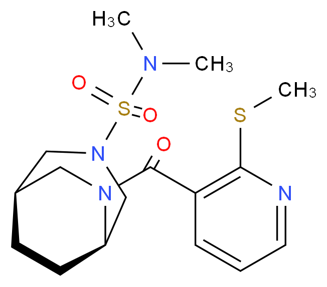 (1R*,5R*)-N,N-dimethyl-6-{[2-(methylthio)pyridin-3-yl]carbonyl}-3,6-diazabicyclo[3.2.2]nonane-3-sulfonamide_Molecular_structure_CAS_)
