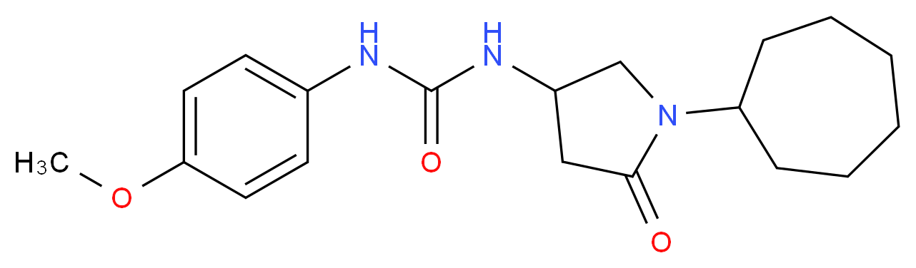 N-(1-cycloheptyl-5-oxo-3-pyrrolidinyl)-N'-(4-methoxyphenyl)urea_Molecular_structure_CAS_)
