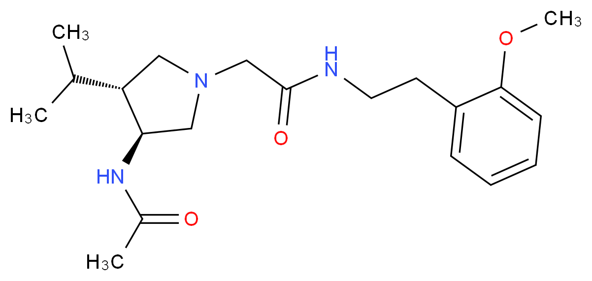 2-[(3S*,4R*)-3-(acetylamino)-4-isopropyl-1-pyrrolidinyl]-N-[2-(2-methoxyphenyl)ethyl]acetamide_Molecular_structure_CAS_)