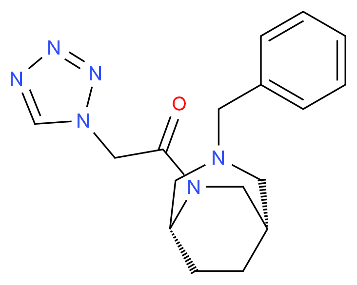 (1S*,5R*)-3-benzyl-6-(1H-tetrazol-1-ylacetyl)-3,6-diazabicyclo[3.2.2]nonane_Molecular_structure_CAS_)