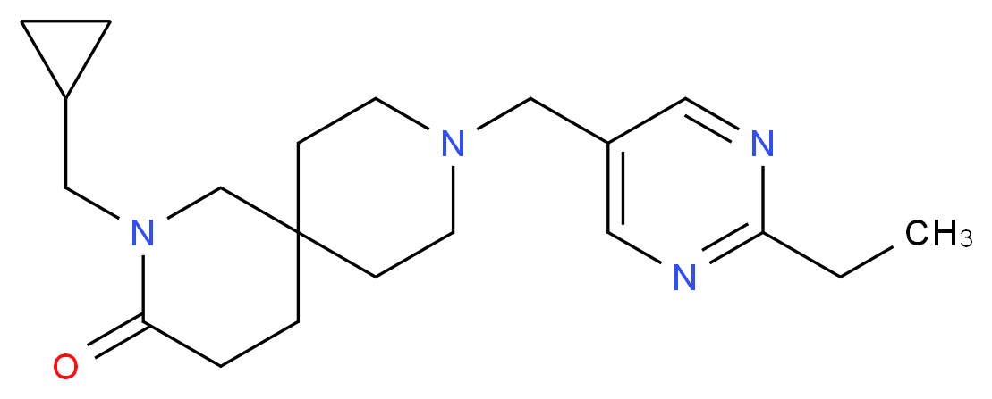 2-(cyclopropylmethyl)-9-[(2-ethylpyrimidin-5-yl)methyl]-2,9-diazaspiro[5.5]undecan-3-one_Molecular_structure_CAS_)