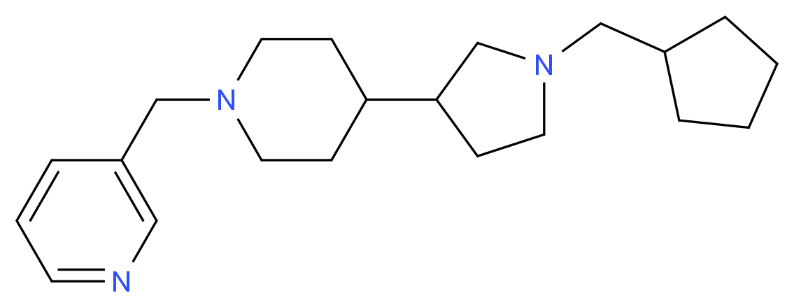 3-({4-[1-(cyclopentylmethyl)-3-pyrrolidinyl]-1-piperidinyl}methyl)pyridine_Molecular_structure_CAS_)
