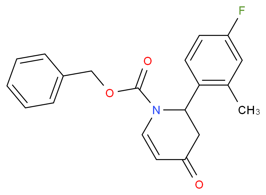 2,3-Dihydro-2-(4-fluoro-2-methylphenyl)pyridin-4(1H)-one, N-CBZ protected_Molecular_structure_CAS_414909-98-1)