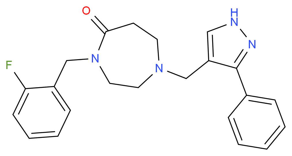 4-(2-fluorobenzyl)-1-[(3-phenyl-1H-pyrazol-4-yl)methyl]-1,4-diazepan-5-one_Molecular_structure_CAS_)