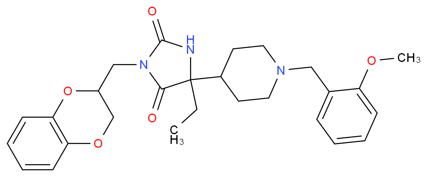 3-(2,3-dihydro-1,4-benzodioxin-2-ylmethyl)-5-ethyl-5-[1-(2-methoxybenzyl)-4-piperidinyl]-2,4-imidazolidinedione_Molecular_structure_CAS_)