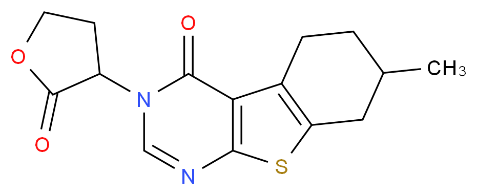 7-methyl-3-(2-oxotetrahydrofuran-3-yl)-5,6,7,8-tetrahydro[1]benzothieno[2,3-d]pyrimidin-4(3H)-one_Molecular_structure_CAS_)