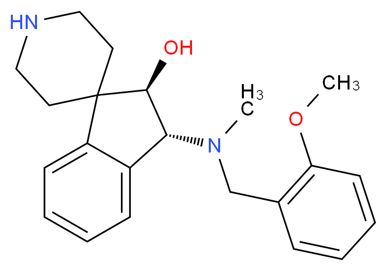 (2R*,3R*)-3-[(2-methoxybenzyl)(methyl)amino]-2,3-dihydrospiro[indene-1,4'-piperidin]-2-ol_Molecular_structure_CAS_)