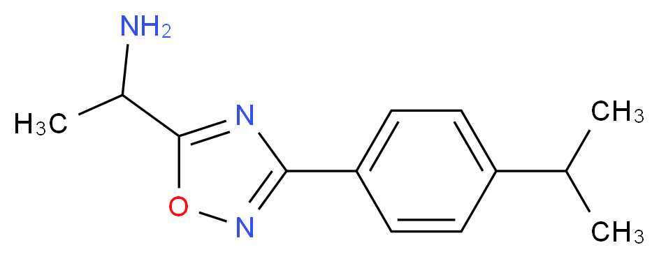 1-{3-[4-(propan-2-yl)phenyl]-1,2,4-oxadiazol-5-yl}ethan-1-amine_Molecular_structure_CAS_)