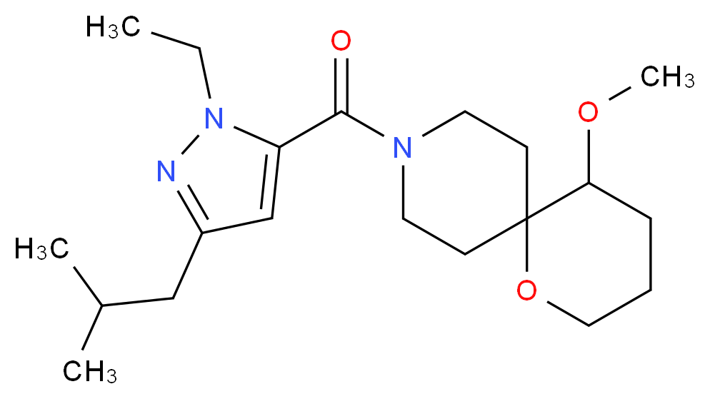 9-[(1-ethyl-3-isobutyl-1H-pyrazol-5-yl)carbonyl]-5-methoxy-1-oxa-9-azaspiro[5.5]undecane_Molecular_structure_CAS_)