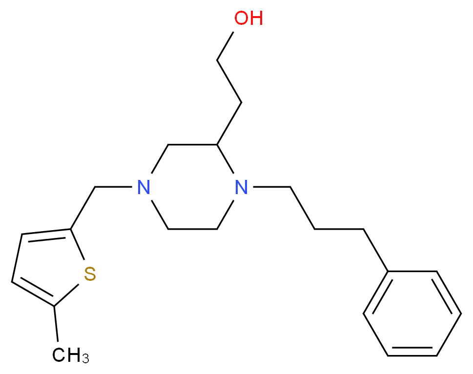 2-[4-[(5-methyl-2-thienyl)methyl]-1-(3-phenylpropyl)-2-piperazinyl]ethanol_Molecular_structure_CAS_)